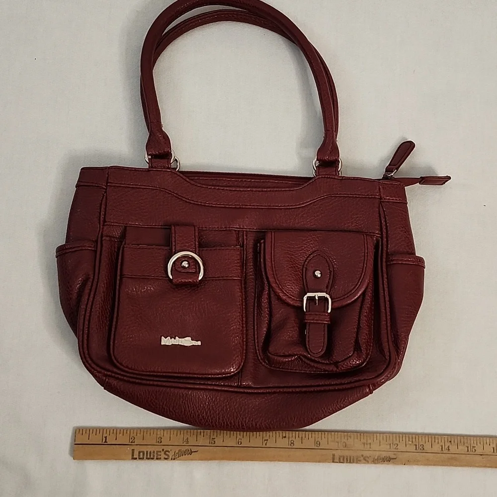 MultiSac Burgundy Handbag W/ Two Black Hobo Bags